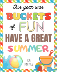 BUCKETS of FUN Tag, end of year student gift, Last Day of School Gift Tags, Summer Tags, Bucket Gift Instagram Portrait template