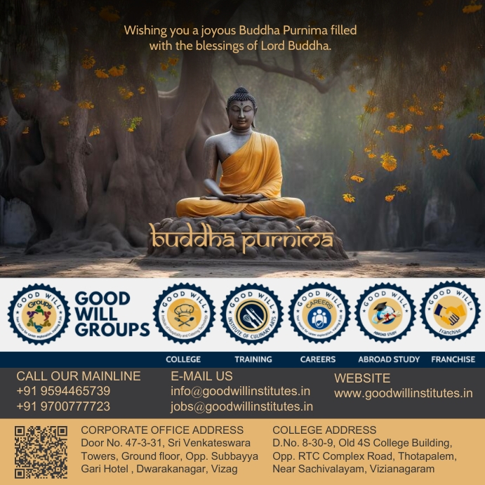 Buddha Purnima, Vesak Buddha Jayanti, BodhiDa Instagram Post template