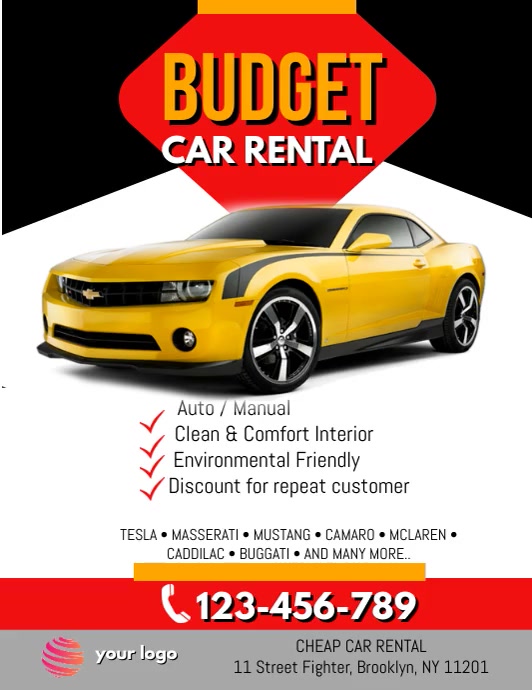 Budget Car Rental Flyer Poster Template PosterMyWall