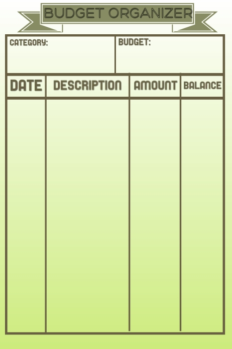 BUDGET ORGANIZER TEMPLATE | PosterMyWall