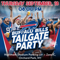 Buffalo Bills Tailgate Party Instagram Post Template | Football Game Day Poster