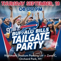 Buffalo Bills Tailgate Party Instagram Post Template | Football Game Day Poster