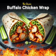 Buffalo Chicken Wrap Instagram Ad - Chicken W template