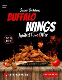 Buffalo Wings Ads Flyer (US Letter) template