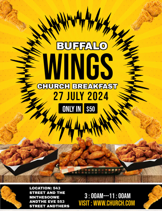 buffalo wings flyer template
