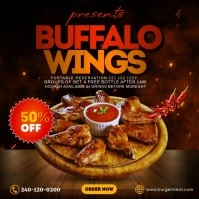 Buffalo Wings Menu Instagram Post template