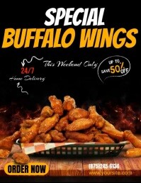 Buffalo Wings Offer Flyer (US Letter) template