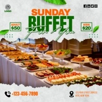 Buffet catering service Persegi (1:1) template
