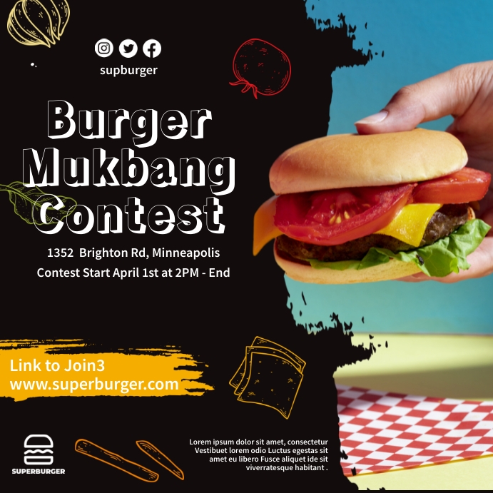 Buger Mukbang Template Instagram Post