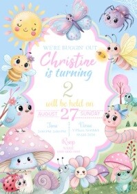 Bugs Birthday invitation A4 template