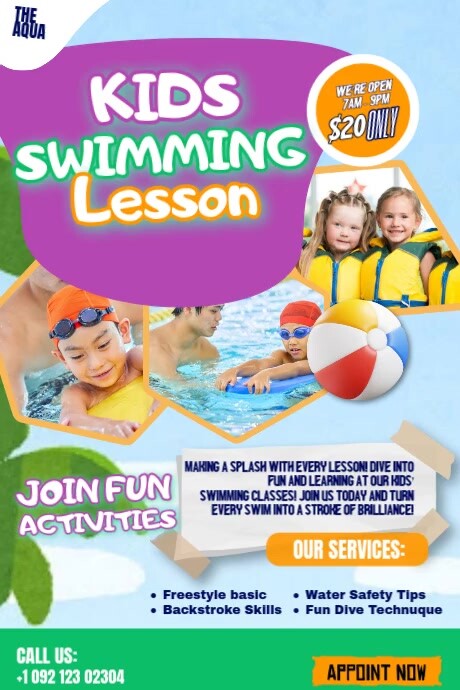 Build Skills and Confidence in the Pool Plakkaat template