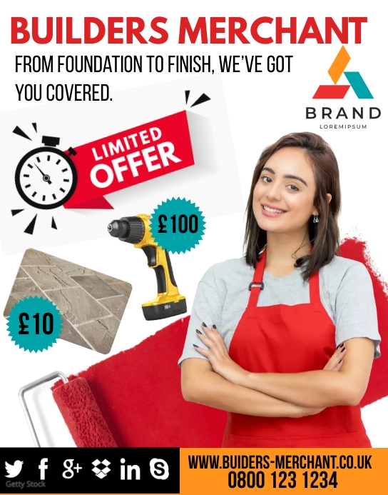 BUILDERS MERCHANT AD Template PosterMyWall