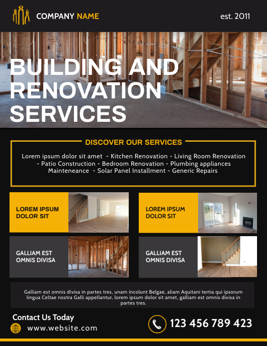 Copy of Building and Renovation services advertisemen | PosterMyWall