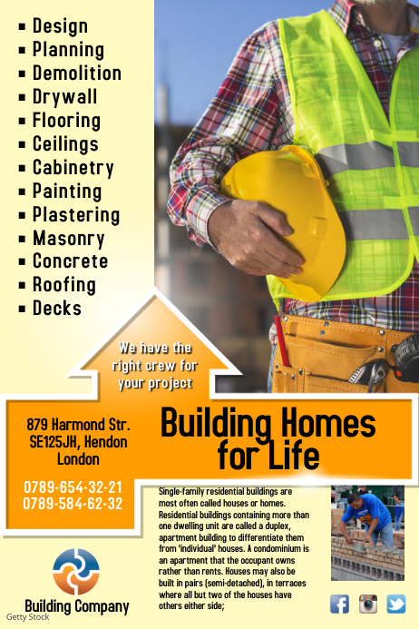 Building Company Flyer Template | PosterMyWall