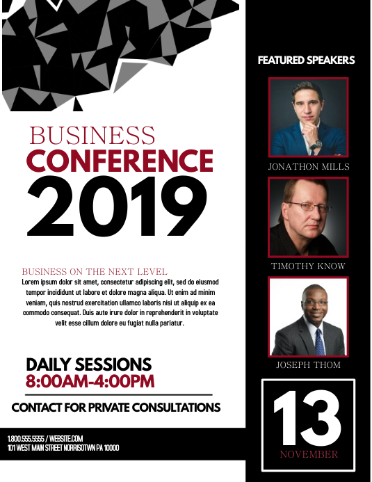 buiness conference Flyer (US Letter) template