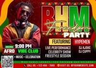 Bum Fashion Afro Party Night A4 template