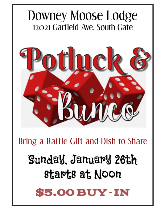 Bunco Black & White Dice Flyer B&W Template PosterMyWall
