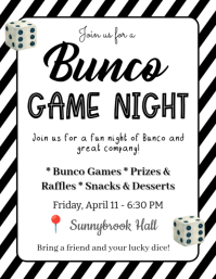 Bunco Game Night Invitation Template | Dice Party Iflaya (Incwadi ye-US)