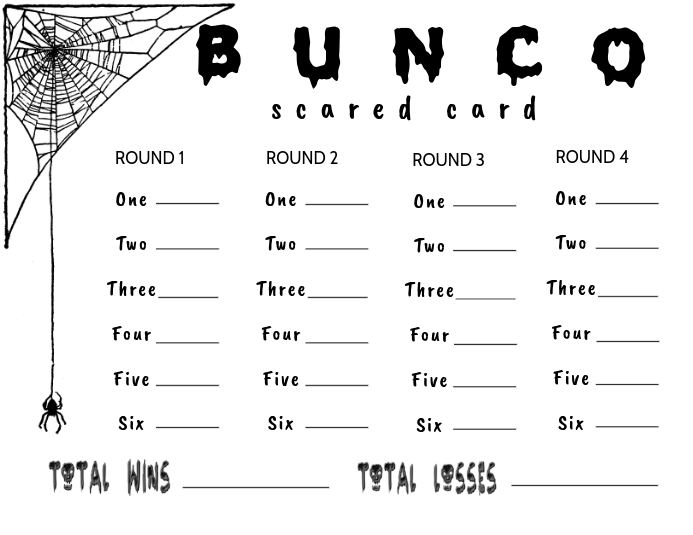 Bunco Scorecard Halloween Template PosterMyWall