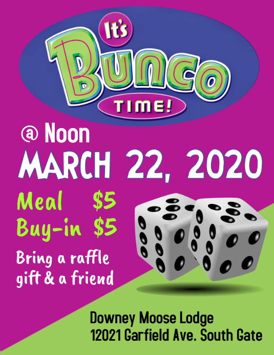 Bunco Time Template PosterMyWall