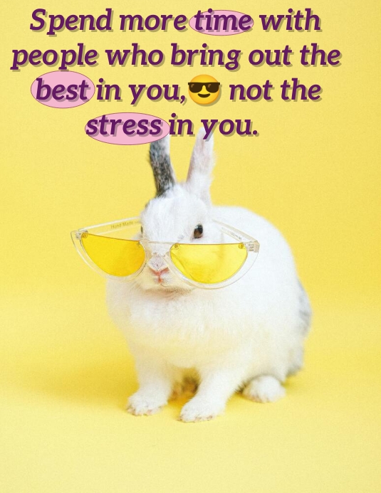 Bunny ,quotes ,stress, love Ulotka (US Letter) template