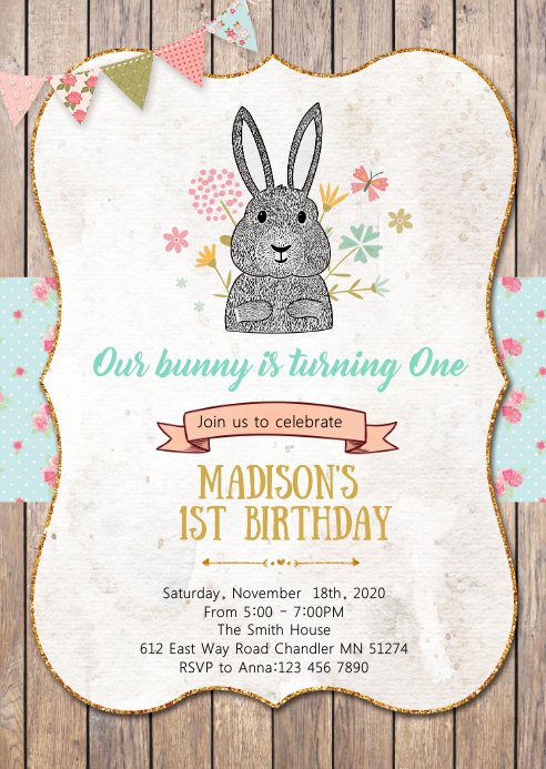Bunny Rabbit Party Invitations Bunny Party Invitations