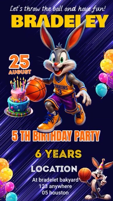 Copy of Bunny Rabbit birthday party | PosterMyWall