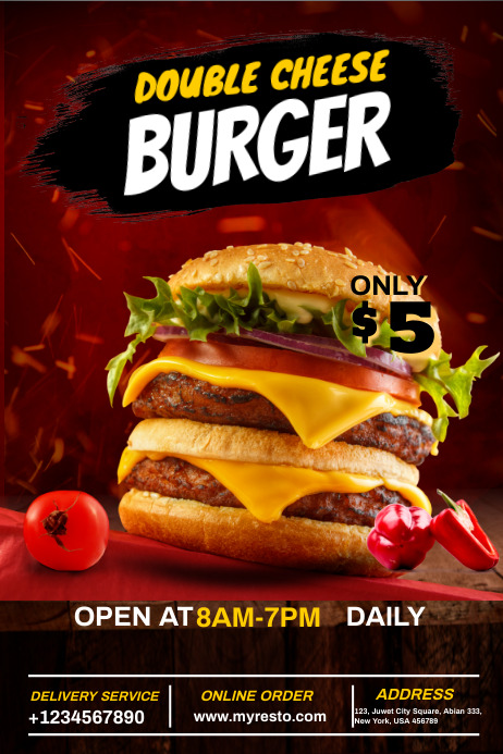 burger ad Template | PosterMyWall