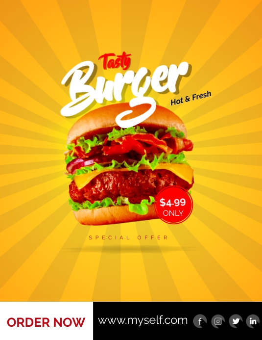 Burger ad Flyer template. | PosterMyWall