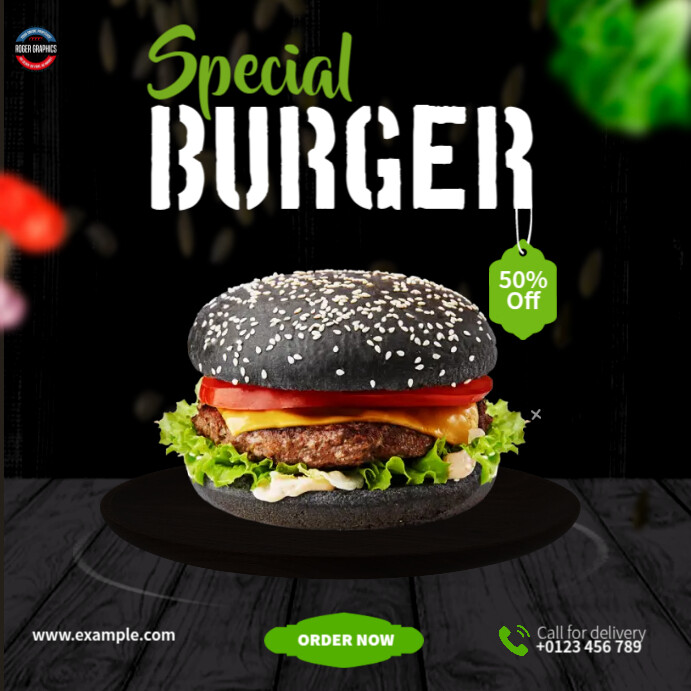 Burger Ads Instagram Post template