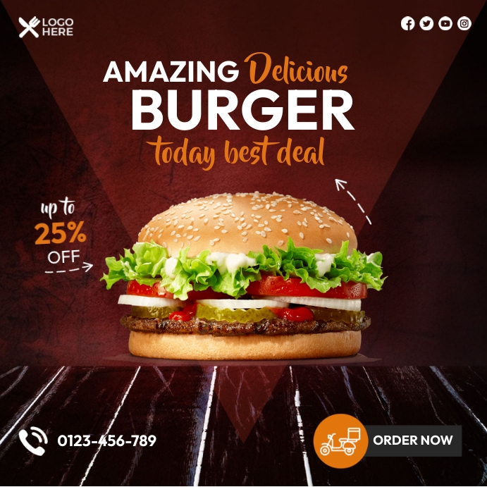 Burger Ads Template | PosterMyWall