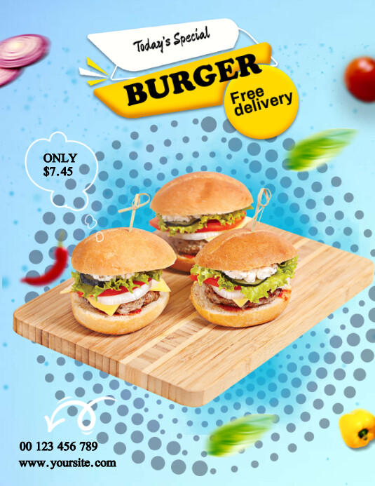 Burger Ads Flyer (Letter pang-US) template