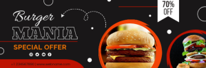 burger advert Encabezado de Twitter template