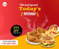 burger and fries food ads Rectangle post template