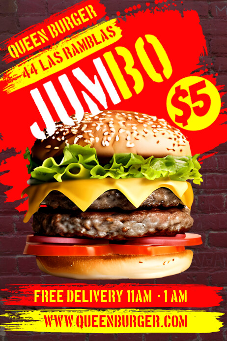 Burger Bar Fast Food Ad Template | PosterMyWall
