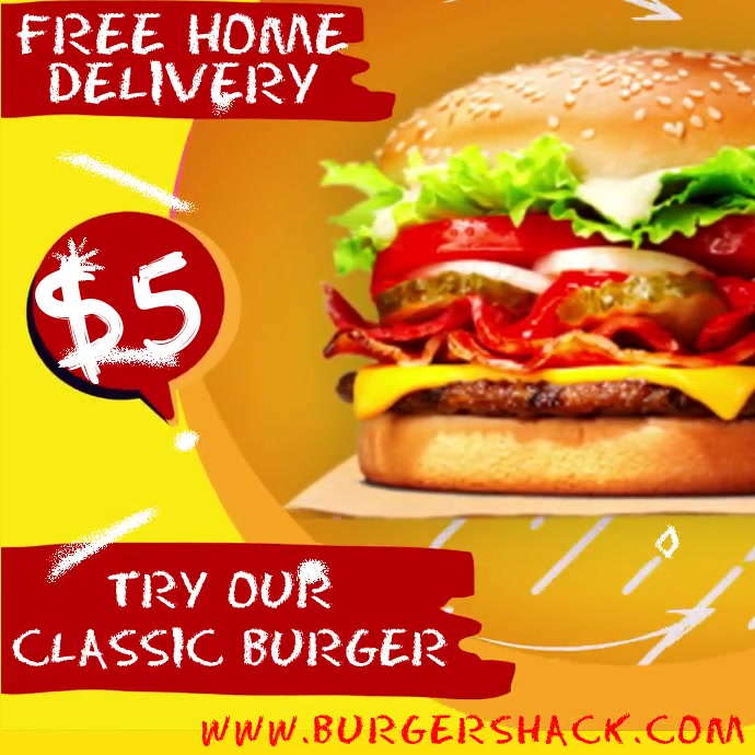 Burger Bar Social Media Ad Template