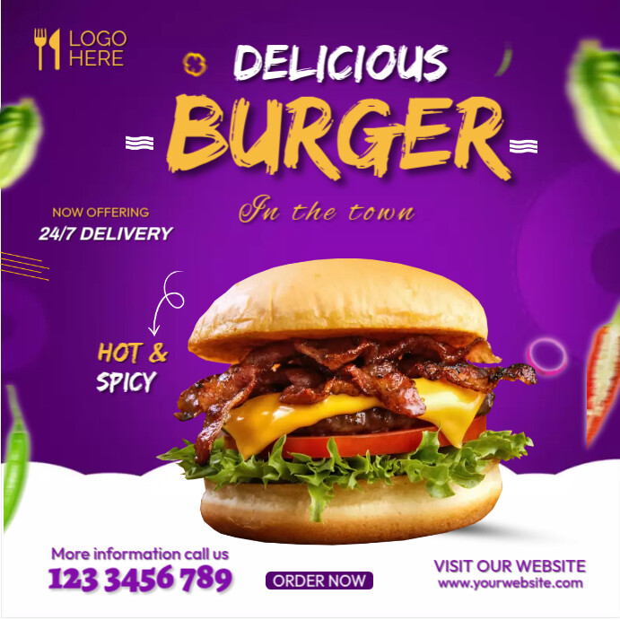 Burger Best Menu Instagram Post template