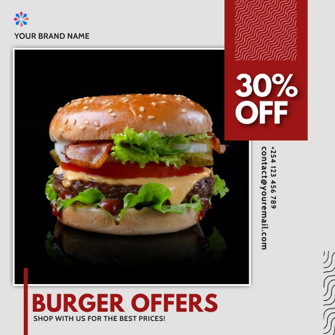 burger chips fast food menu restaurant flyer Template PosterMyWall