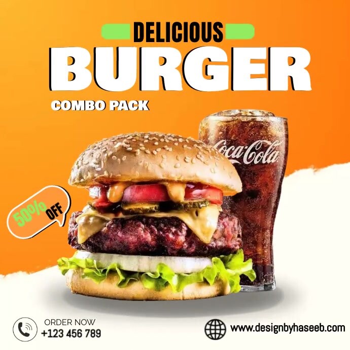 Combo Set Post Burger Combo Deal Instagram post Template | PosterMyWall