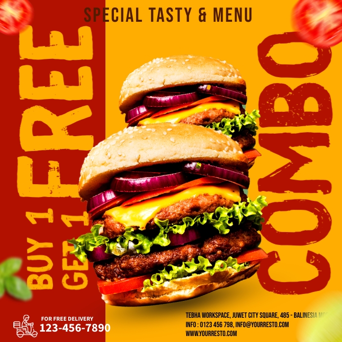 Combo Set Post Burger Combo Template | PosterMyWall