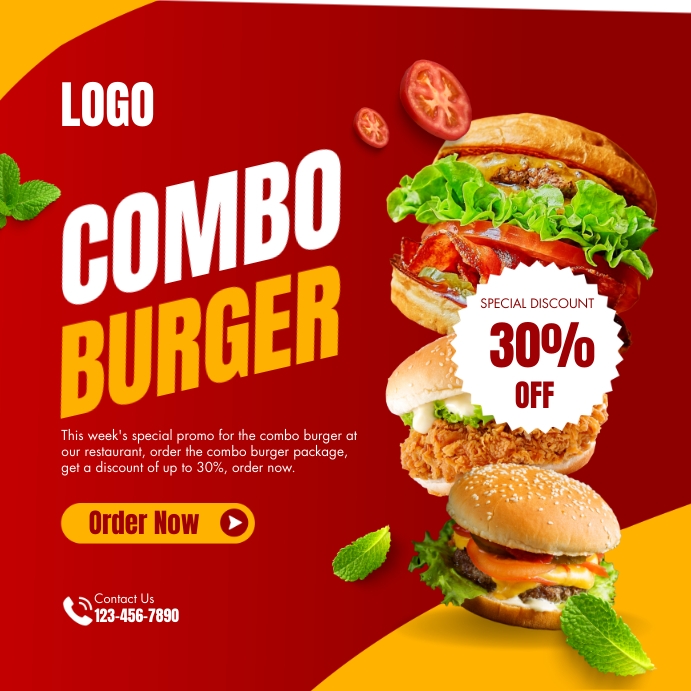 Combo Set Post BURGER COMBO TEMPLATE | PosterMyWall
