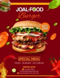 burger Flyer (format US Letter) template
