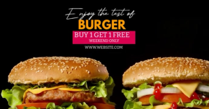 Black Burger Promotion Facebook Event Cover Template
