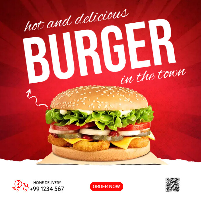 Burger Instagram Post template