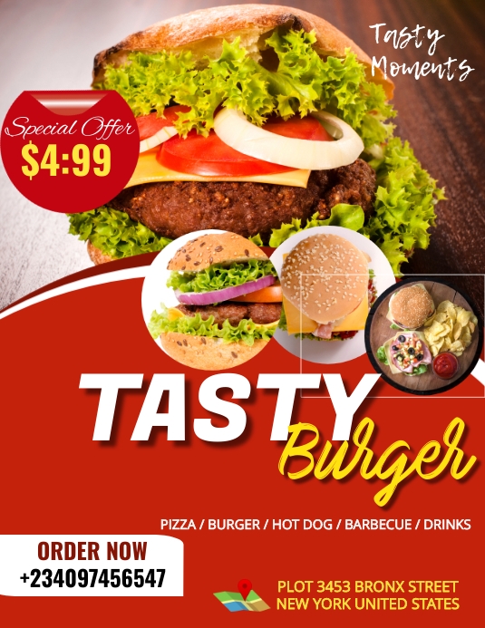 burger Flyer (US Letter) template