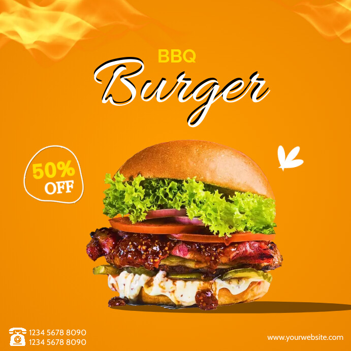 Burger Design Template Instagram-opslag