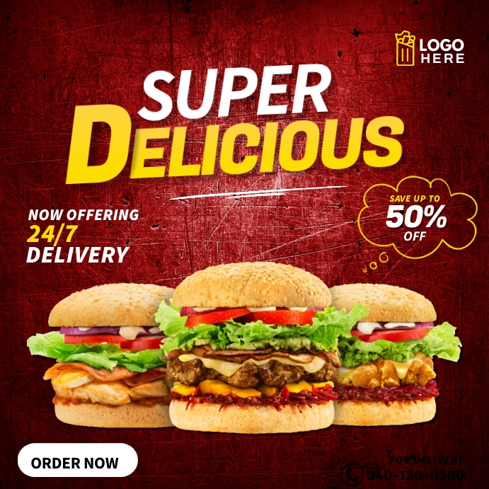 Burger Discount Ads Template | PosterMyWall