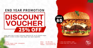 White End Year Promotion Voucher Facebook Group Cover Photo Template