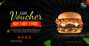 Schwarz Gift Voucher Promotion Facebook Group Cover Photo Template