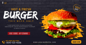 Burger Facebook Ad Banner Design Reklama na Facebooka template